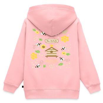 Bee Honey - Kinder Premium Organic Zip Hoodie - Rosa - Hinten - AI Model Kid Female (0cm)