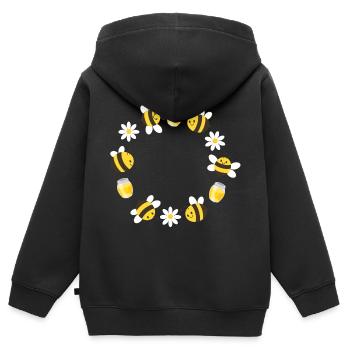 Bee wreath - Kids Premium Organic Zip-up Hoodie - black - Back - AI Model Kid Male (0cm)