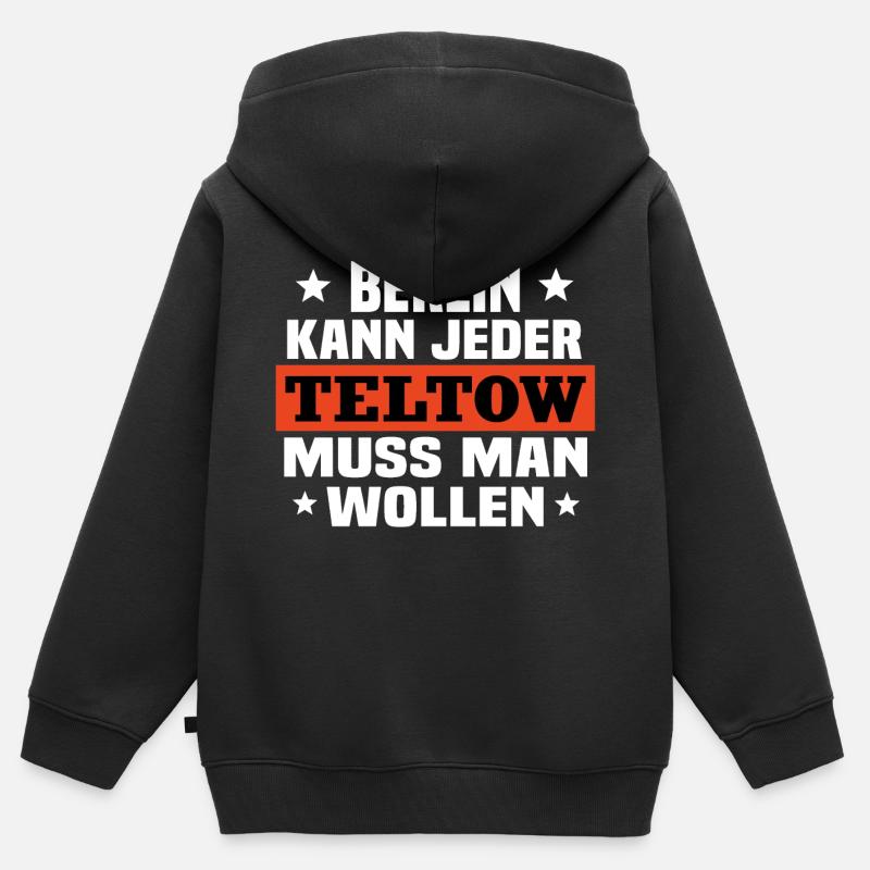 Teltow - Kinder Premium Organic Zip Hoodie - Schwarz