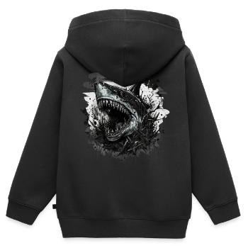Hai mit schlechter Laune - Kinder Premium Organic Zip Hoodie - Schwarz - Hinten - AI Model Kid Male (0cm)