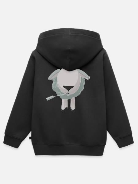 Pepper The Sheep - Kids Premium Organic Zip-up Hoodie - black