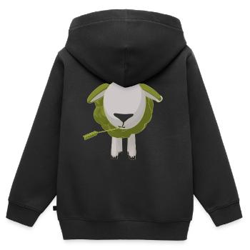 Charlie The Sheep - Kids Premium Organic Zip-up Hoodie - black - Back - AI Model Kid Male (0cm)