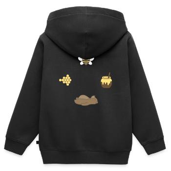 Honeybee - Kids Premium Organic Zip-up Hoodie - black - Back - AI Model Kid Male (0cm)
