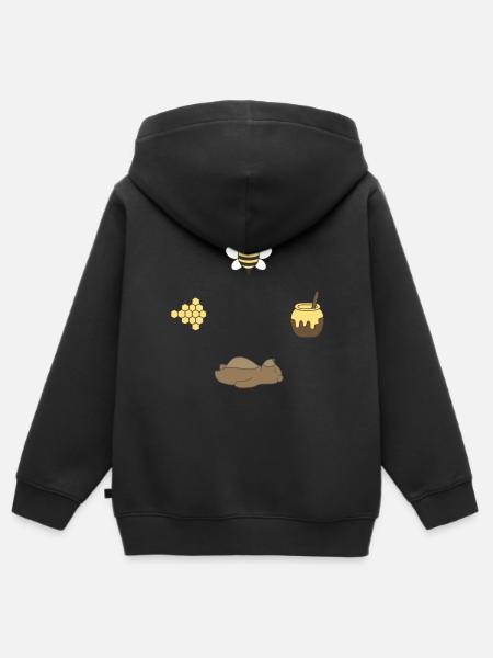 Honeybee - Kids Premium Organic Zip-up Hoodie - black