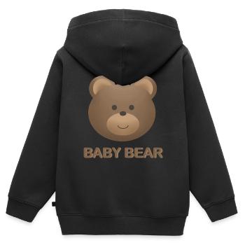 Bébé Ours - Sweat Premium à capuche zippé enfant bio - noir - Dos - AI Model Kid Male (0cm)