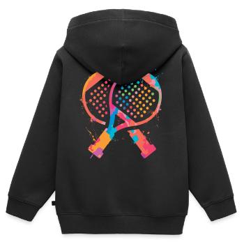 Padel Tennis Padel Racket Girls Padel - Kids Premium Organic Zip-up Hoodie - black - Back - AI Model Kid Male (0cm)