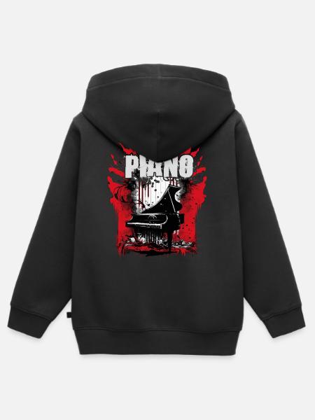 Piano - Kinder Premium Organic Zip Hoodie - Schwarz