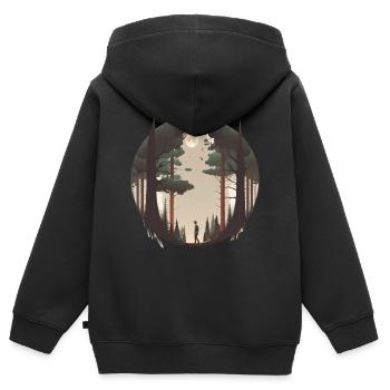 SURREAL - Kids Premium Organic Zip-up Hoodie - black - Back - AI Model Kid Male (0cm)