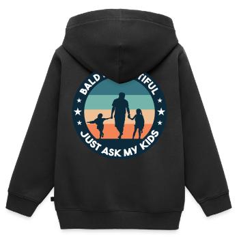 Kahl ist schön - Kinder Premium Organic Zip Hoodie - Schwarz - Hinten - AI Model Kid Male (0cm)