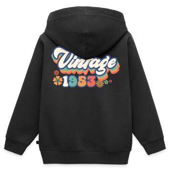 1953 Anniversaire 70 ans Vintage - Sweat Premium à capuche zippé enfant bio - noir - Dos - AI Model Kid Male (0cm)