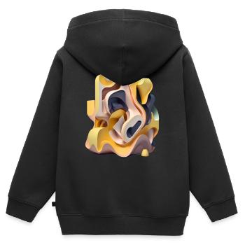 ..3D - Sweat Premium à capuche zippé enfant bio - noir - Dos - AI Model Kid Male (0cm)