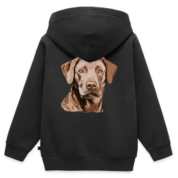Retriever de la baie de Chesapeake - Sweat Premium à capuche zippé enfant bio - noir - Dos - AI Model Kid Male (0cm)