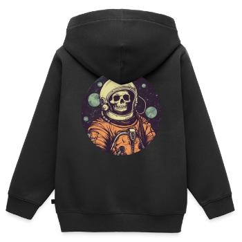 Gruseliges Skelett als Astronaut - Kinder Premium Organic Zip Hoodie - Schwarz - Hinten - AI Model Kid Male (0cm)