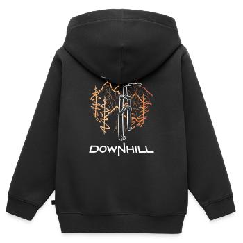 Downhill logo - Sweat Premium à capuche zippé enfant bio - noir - Dos - AI Model Kid Male (0cm)