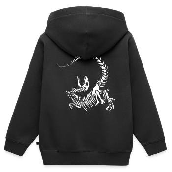 Squelette de raptor - Sweat Premium à capuche zippé enfant bio - noir - Dos - AI Model Kid Male (0cm)