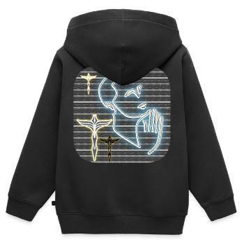 Amen (Prier) - Club WoW - Sweat Premium à capuche zippé enfant bio - noir - Dos - AI Model Kid Male (0cm)