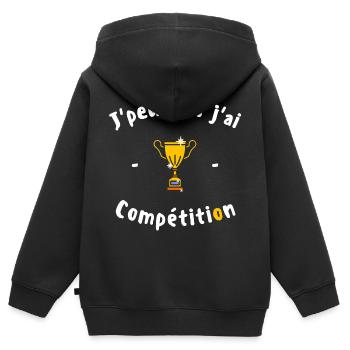 J peux pas j ai Compétition - Sweat Premium à capuche zippé enfant bio - noir - Dos - AI Model Kid Male (0cm)