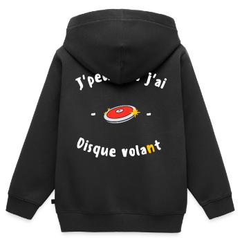 J peux pas j ai Disque volant - Sweat Premium à capuche zippé enfant bio - noir - Dos - AI Model Kid Male (0cm)