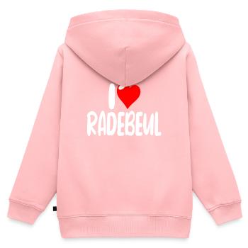 Radebeul - Kinder Premium Organic Zip Hoodie - Rosa - Hinten - AI Model Kid Female (0cm)