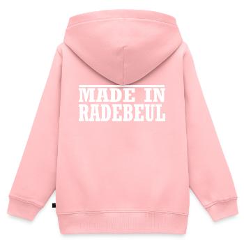 Radebeul - Kinder Premium Organic Zip Hoodie - Rosa - Hinten - AI Model Kid Female (0cm)