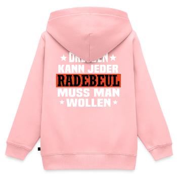 Radebeul - Kinder Premium Organic Zip Hoodie - Rosa - Hinten - AI Model Kid Female (0cm)