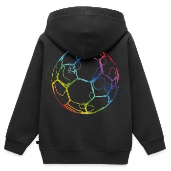 Fußball - Kinder Premium Organic Zip Hoodie - Schwarz - Hinten - AI Model Kid Male (0cm)