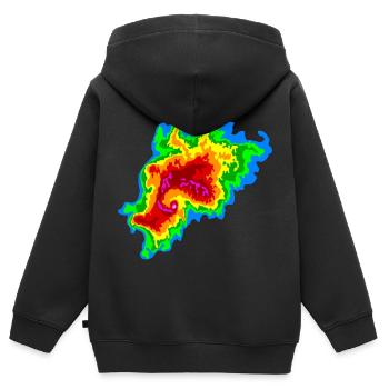 Joplin Superzelle, Tornado, Radar, Sturmjäger - Kinder Premium Organic Zip Hoodie - Schwarz - Hinten - AI Model Kid Male (0cm)