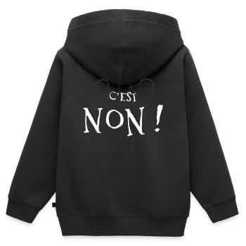 C'est non ! rebel manifestation - Sweat Premium à capuche zippé enfant bio - noir - Dos - AI Model Kid Male (0cm)
