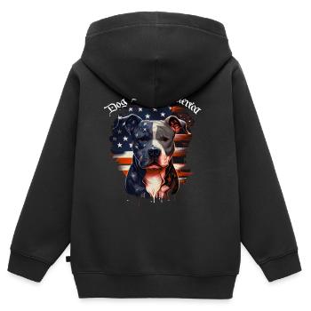 Dog Bless America - Sweat Premium à capuche zippé enfant bio - noir - Dos - AI Model Kid Male (0cm)