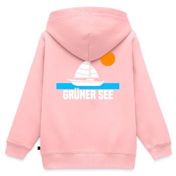 Grüner See - Kinder Premium Organic Zip Hoodie - Rosa - Hinten - AI Model Kid Female (0cm)