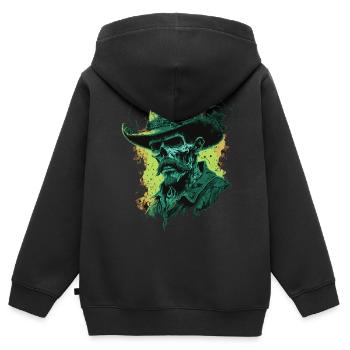 Untoter Cowboy - Kinder Premium Organic Zip Hoodie - Schwarz - Hinten - AI Model Kid Male (0cm)