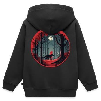 Little Red Riding Hood - Kids Premium Organic Zip-up Hoodie - black - Back - AI Model Kid Male (0cm)