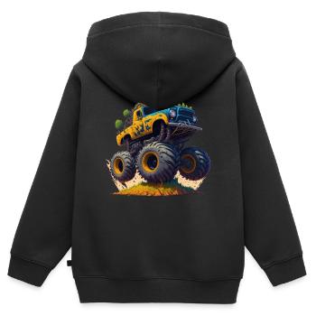 Monstertruck - Kinder Premium Organic Zip Hoodie - Schwarz - Hinten - AI Model Kid Male (0cm)