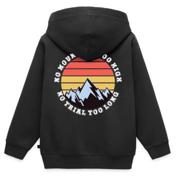 Pas de montagne trop haute, pas trop longue - Sweat Premium à capuche zippé enfant bio - noir - Dos - AI Model Kid Male (0cm)