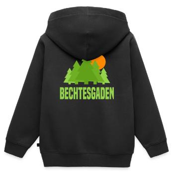 Berchtesgaden - Kinder Premium Organic Zip Hoodie - Schwarz - Hinten - AI Model Kid Male (0cm)