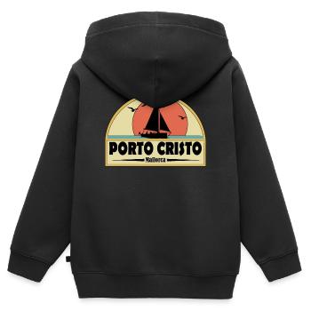 Porto cristo - Kinder Premium Organic Zip Hoodie - Schwarz - Hinten - AI Model Kid Male (0cm)