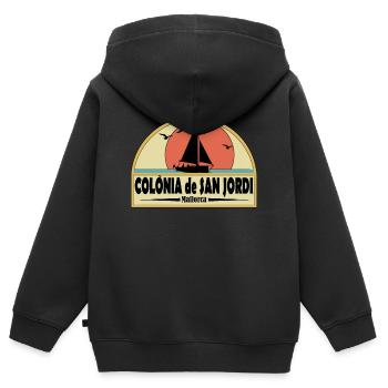 colonia de san jordi - Kinder Premium Organic Zip Hoodie - Schwarz - Hinten - AI Model Kid Male (0cm)