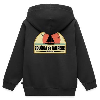 colonia de san pere - Kinder Premium Organic Zip Hoodie - Schwarz - Hinten - AI Model Kid Male (0cm)