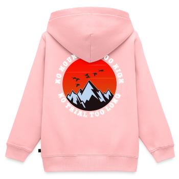 Kein Berg zu hoch, kein Weg zu lang - Kinder Premium Organic Zip Hoodie - Rosa - Hinten - AI Model Kid Female (0cm)