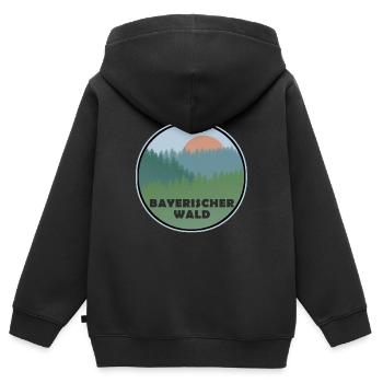 Bayerischer Wald - Kinder Premium Organic Zip Hoodie - Schwarz - Hinten - AI Model Kid Male (0cm)