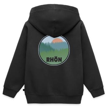 Rhön - Kinder Premium Organic Zip Hoodie - Schwarz - Hinten - AI Model Kid Male (0cm)