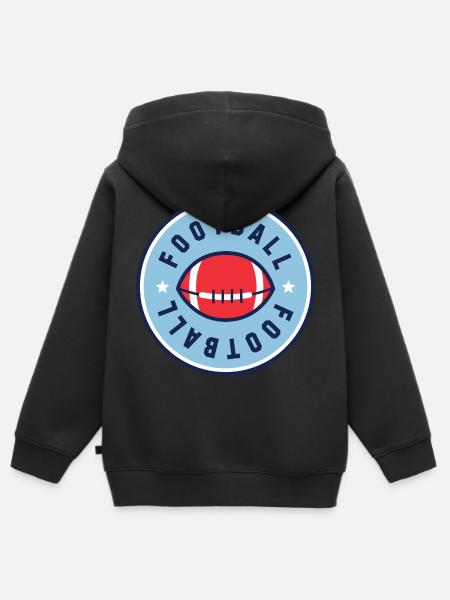 Football - Kinder Premium Organic Zip Hoodie - Schwarz