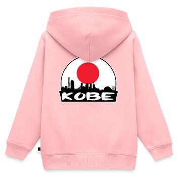 Kobe Japan Flag Skyline Silhouette Travel - Kids Premium Organic Zip-up Hoodie - rose - Back - AI Model Kid Female (0cm)