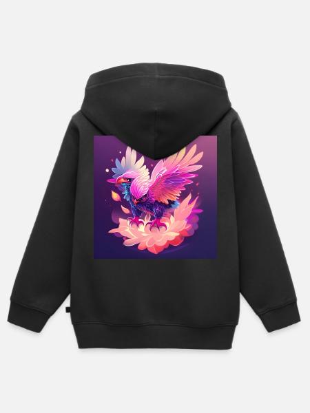 Fantasie Adler 4 - Kinder Premium Organic Zip Hoodie - Schwarz
