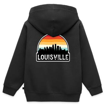 Louisville Kentucky USA Flagge Skyline Reisen Souven - Kinder Premium Organic Zip Hoodie - Schwarz - Hinten - AI Model Kid Male (0cm)