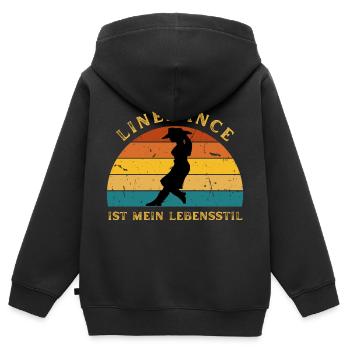 Geschenkidee: Line Dance ist mein Lebensstil - Kinder Premium Organic Zip Hoodie - Schwarz - Hinten - AI Model Kid Male (0cm)