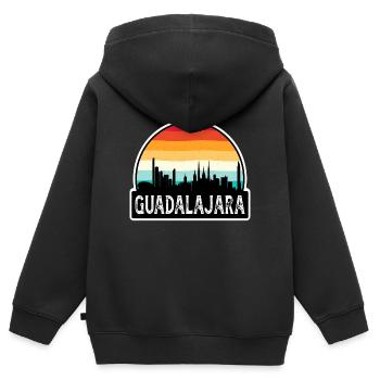 Guadalajara Mexiko Flagge Skyline Reisesouvenir - Kinder Premium Organic Zip Hoodie - Schwarz - Hinten - AI Model Kid Male (0cm)