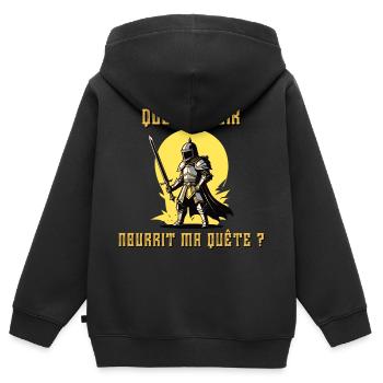 Welche Hoffnung hat meine Suche? - Kinder Premium Organic Zip Hoodie - Schwarz - Hinten - AI Model Kid Male (0cm)