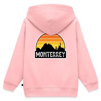 Monterrey Mexiko Flagge Skyline Reisesouvenir - Kinder Premium Organic Zip Hoodie - Rosa - Hinten - AI Model Kid Female (0cm)