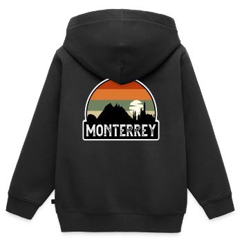 Monterrey Mexico Flag Skyline Travel Souvenir - Kids Premium Organic Zip-up Hoodie - black - Back - AI Model Kid Male (0cm)